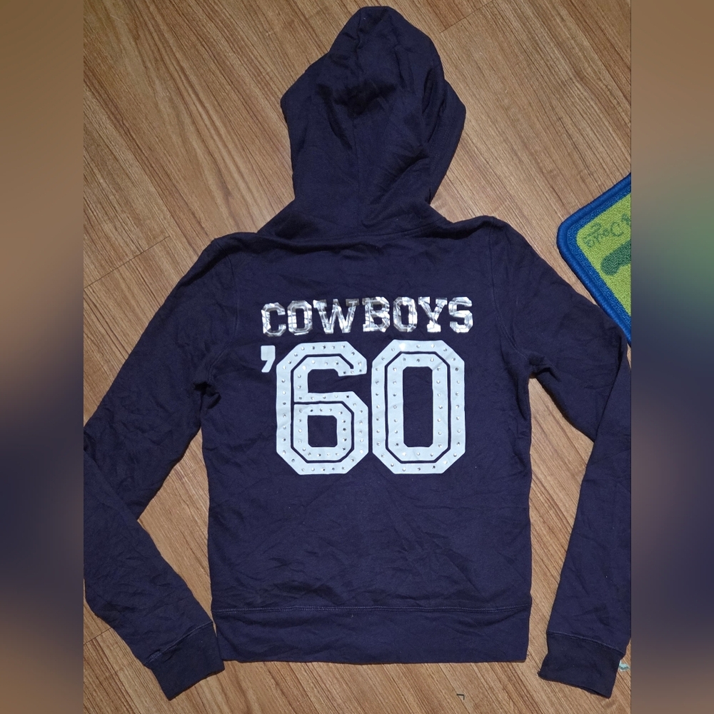 Victoria's Secret PINK Y2K NFL Dallas Cowboys Bling Full Zip Sweatshirt Size M